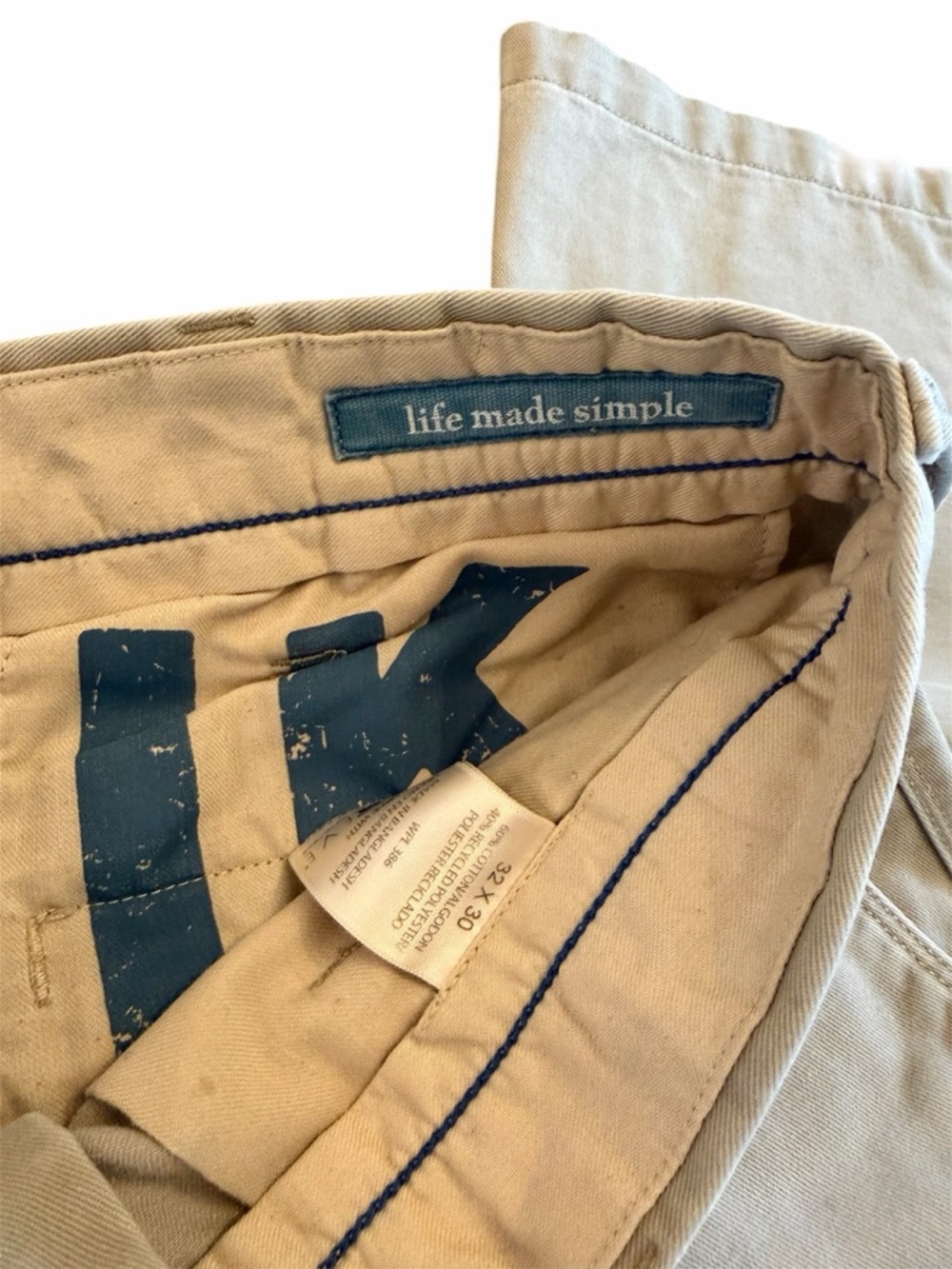 Men's Classic Khaki Chinos - Light Beige - Picture 2 of 4
